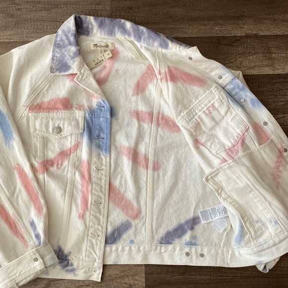 Madewell The Raglan Oversized Jean Jacket: Tie-Dyed Edition size XL - Picture 7 of 11